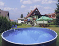 sky, swimming pool, outdoor, house, water